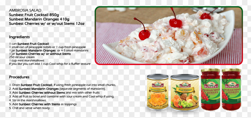 Whip Cream Ambrosia Fruit Salad Recipe Cuisine Sour PNG