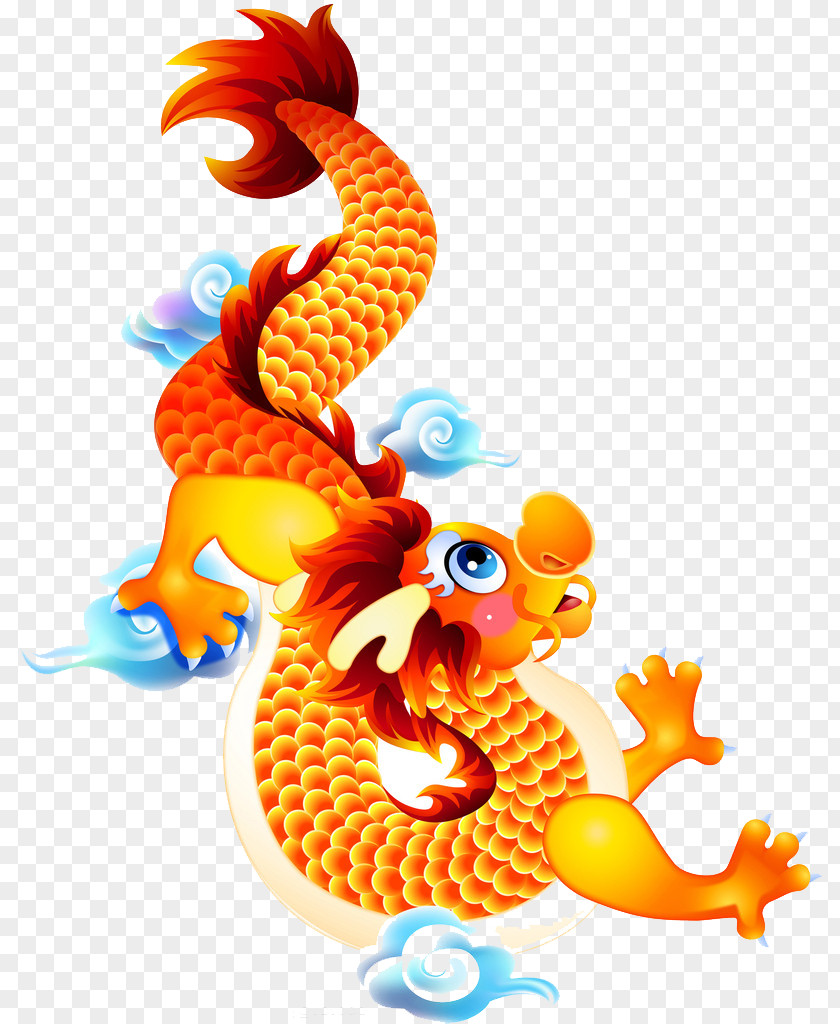 Auspicious Year Of The Dragon Chinese Cartoon Illustration PNG