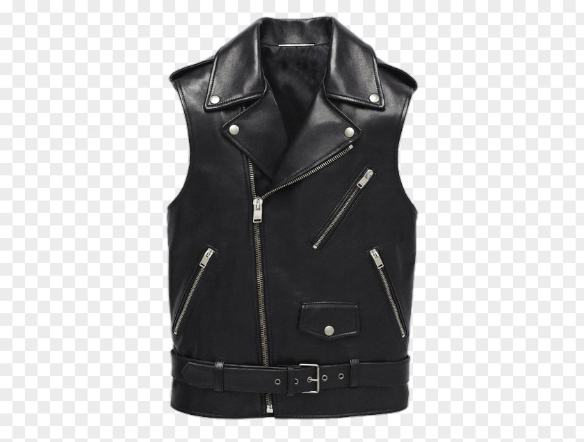 Leather Hoodie Jacket Clothing Waistcoat PNG