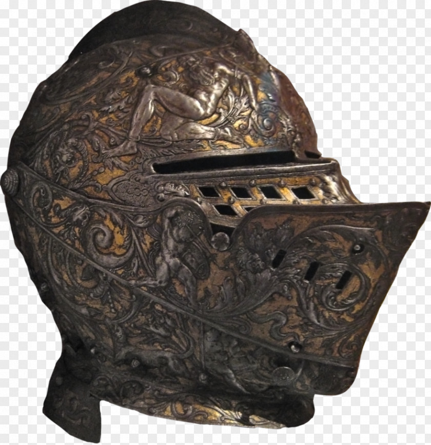 Ornate Middle Ages Helmet Armour Knight Great Helm PNG