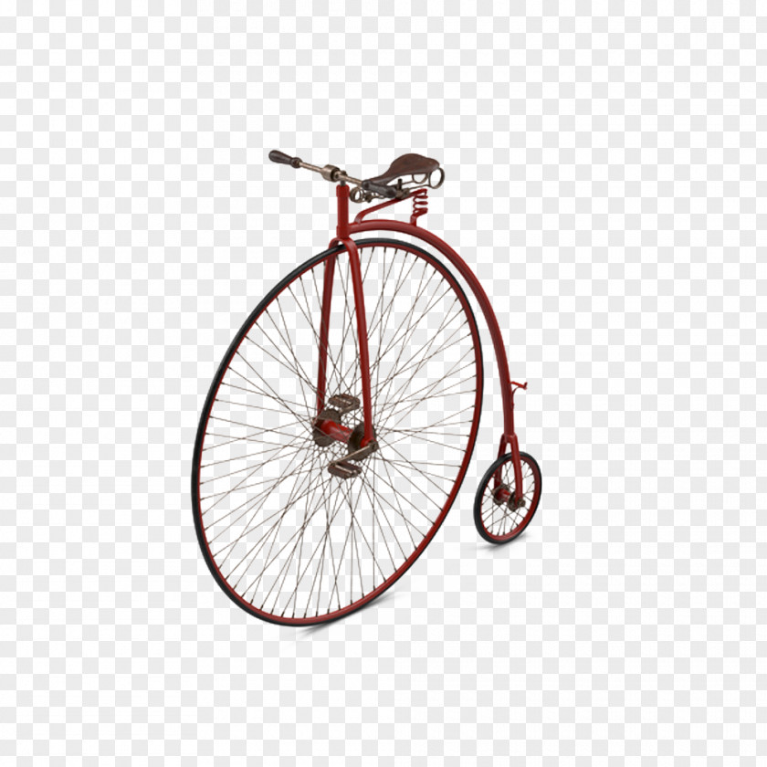 Penny Farthing Bicycle Pedal Wheel Frame Saddle PNG