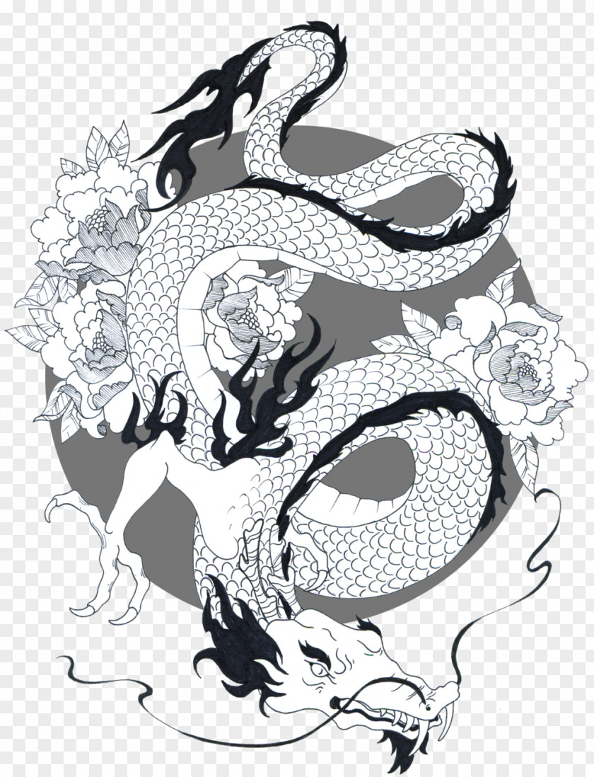 Koi Japanese Dragon Tattoo Drawing PNG