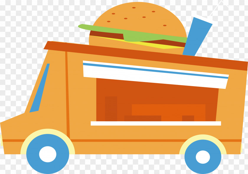Retro Burger Car Hamburger Shop Fast Food French Fries PNG
