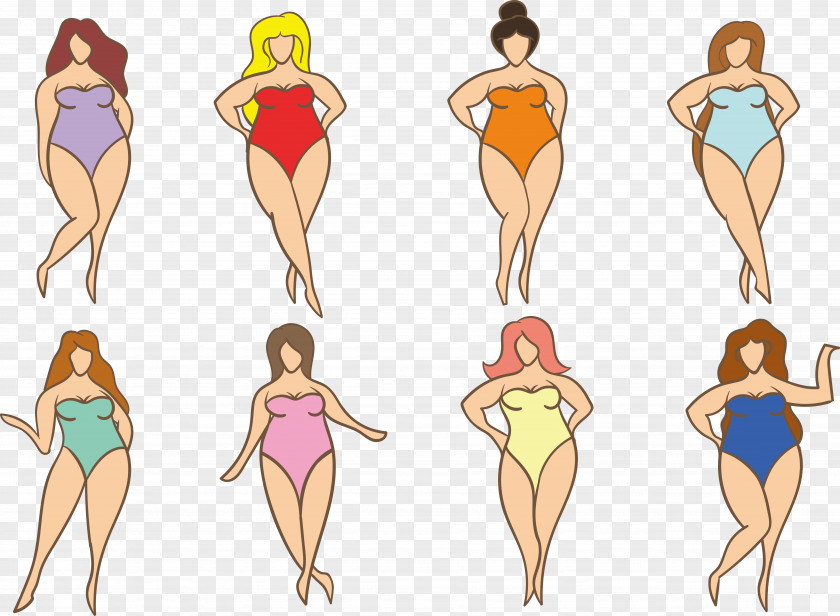 Women's Clothing Outline Body Weight Diet Clothes Woman Illustration PNG