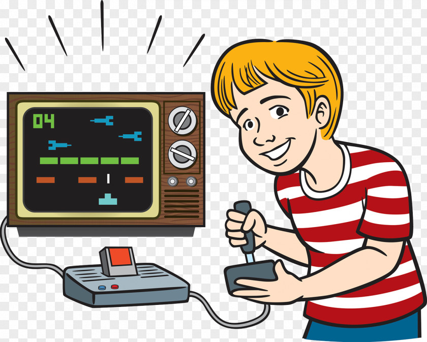 Retro Video Game Joystick Illustration PNG
