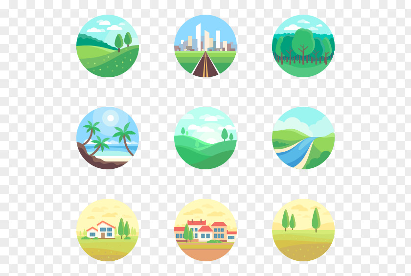 Save Water Landscape Icon Design PNG