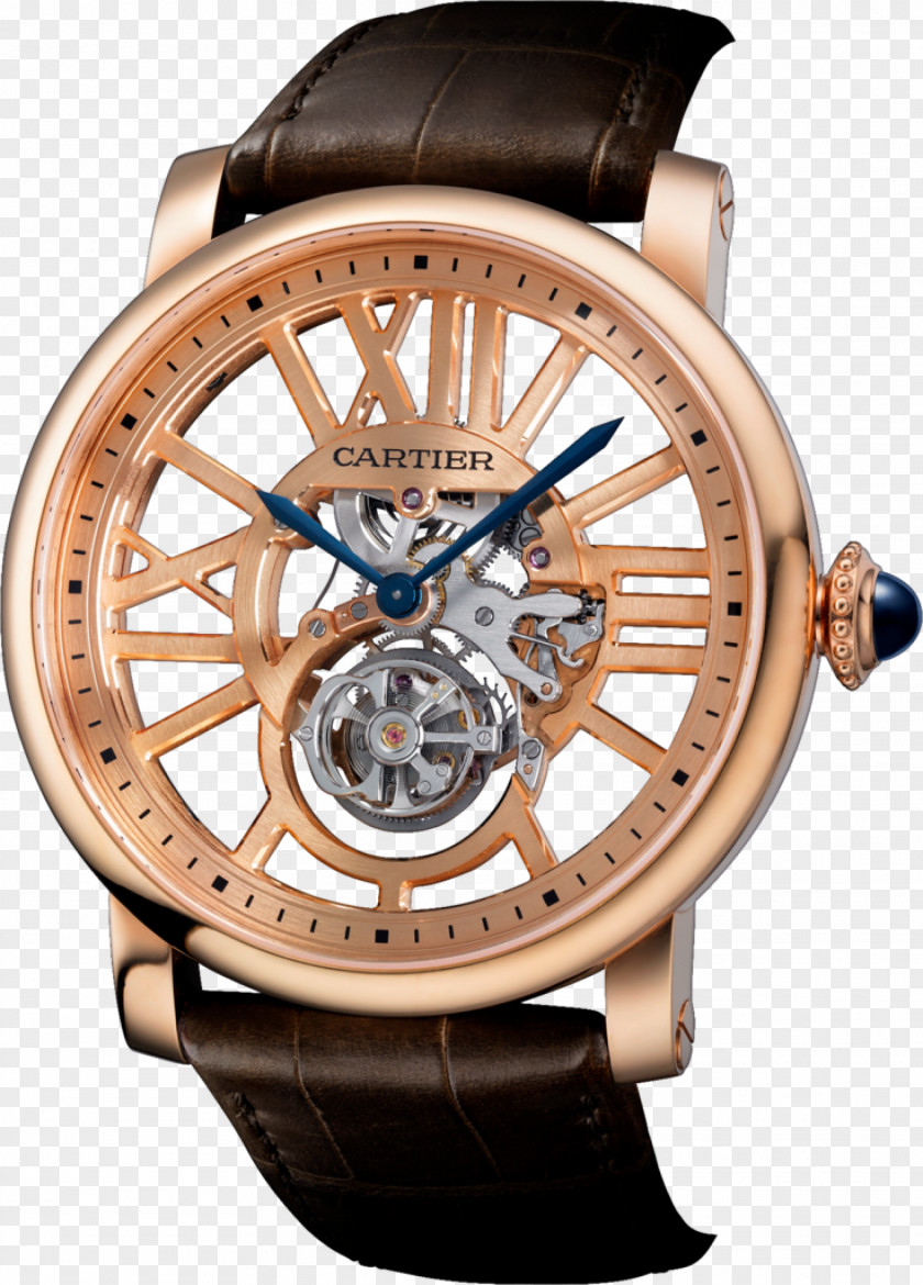 Watch Strap Tourbillon Cartier Gold PNG