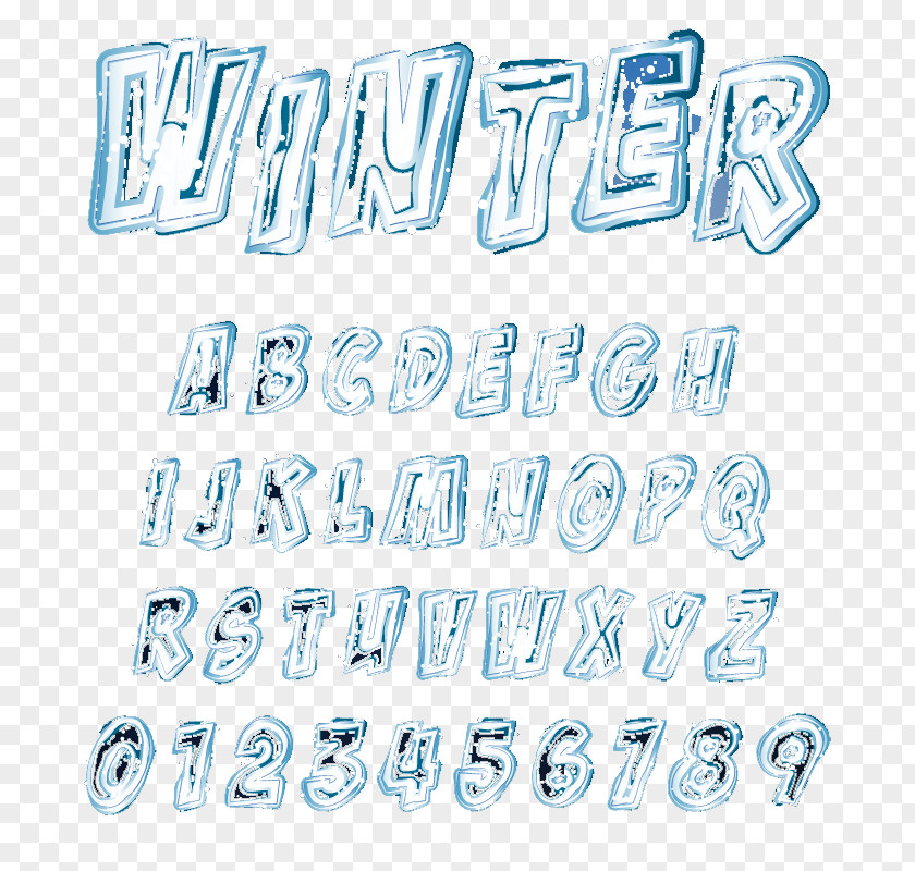 Frozen Winter Word Letter Icon PNG