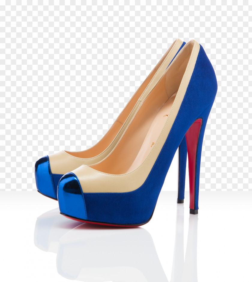 Louboutin Court Shoe High-heeled Footwear Suede Blue PNG