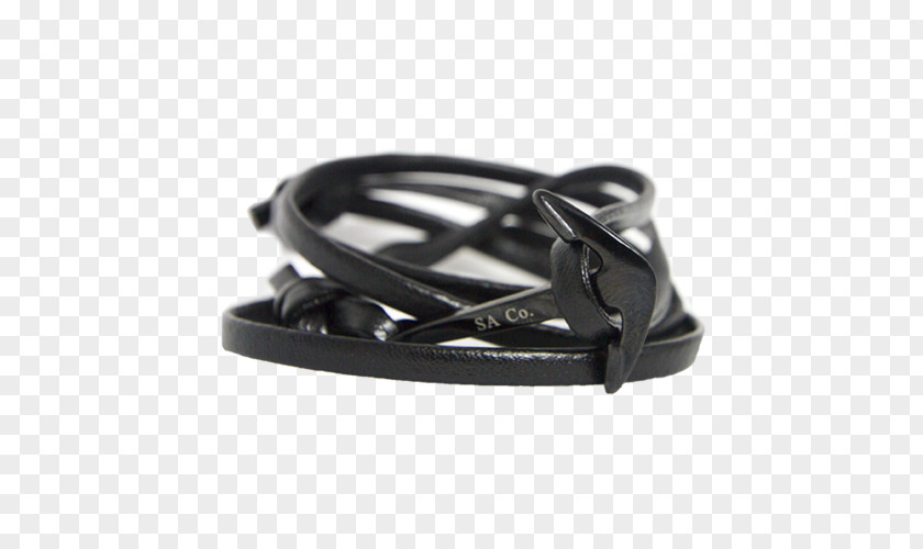 Black Anchor Clothing Accessories Bracelet Leather Silver PNG