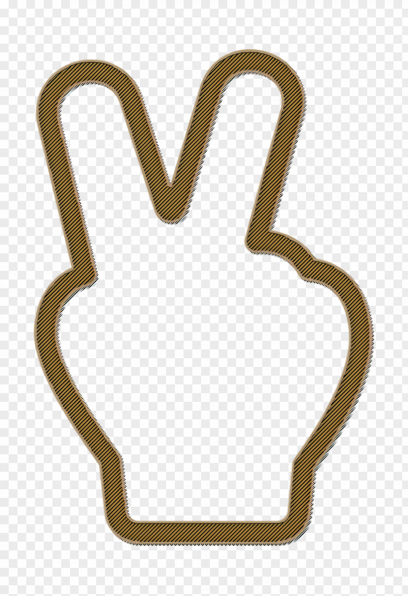 Hand Icon Peace Sign Basic Gestures Lineal PNG
