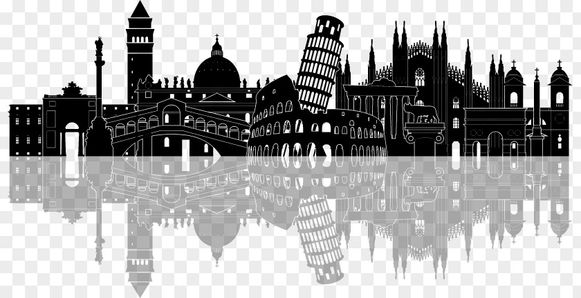 City Skyline Pisa Drawing Illustration PNG