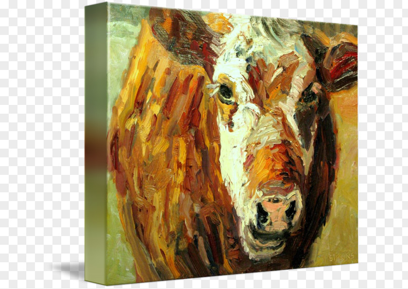 Painting Watercolor Cattle Gallery Wrap Canvas PNG