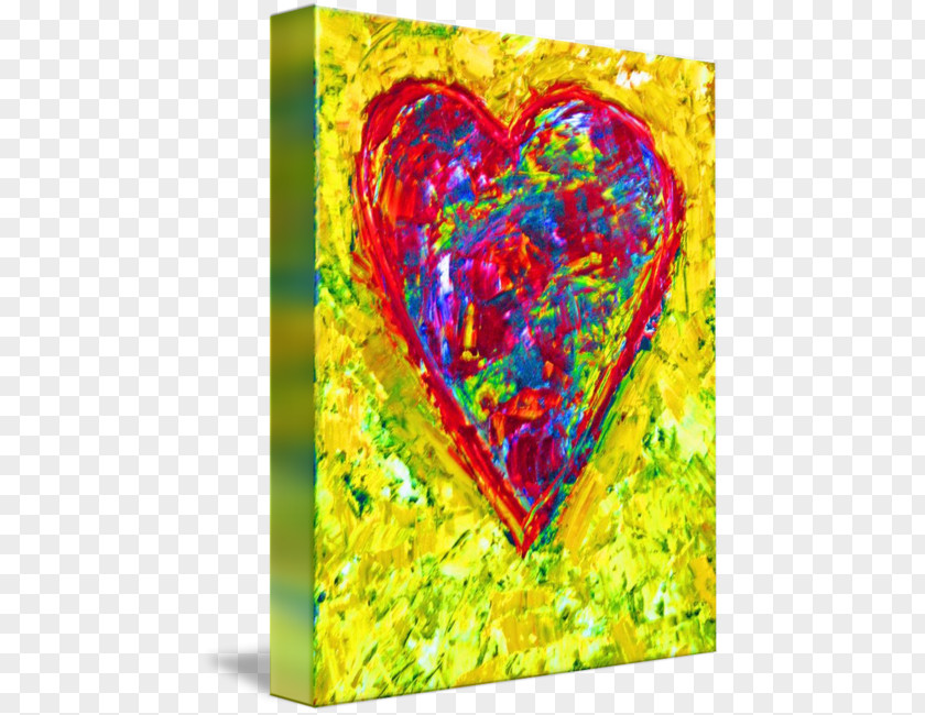 Kind Hearted Painting Gallery Wrap Acrylic Paint Canvas Modern Art PNG