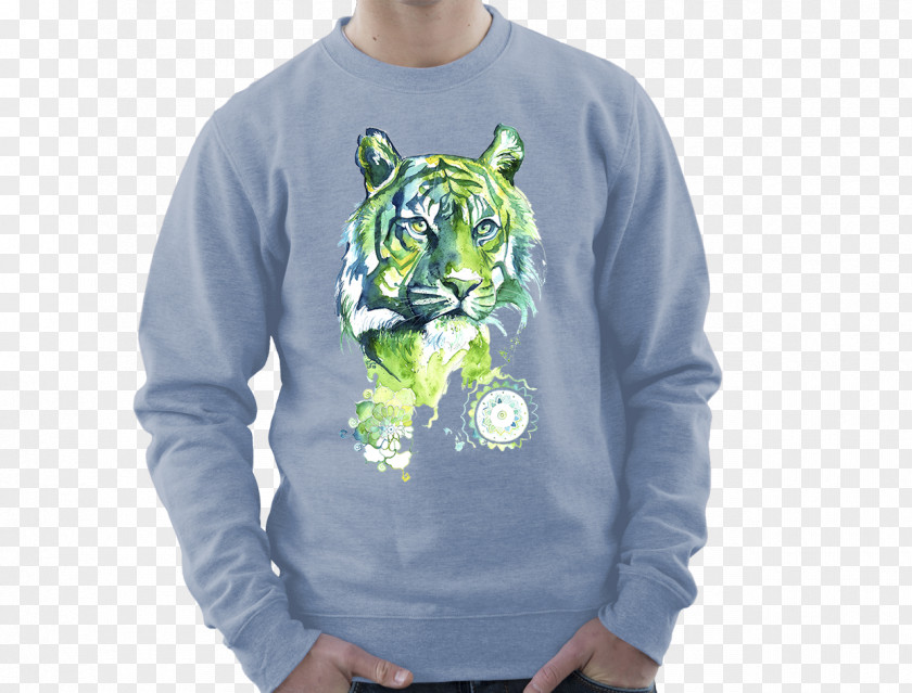 Watercolor-tiger Long-sleeved T-shirt Hoodie Sweater PNG