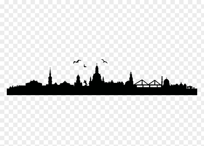 Skyline Silhouette Illustration Dresden Wall Decal Bavaria City PNG