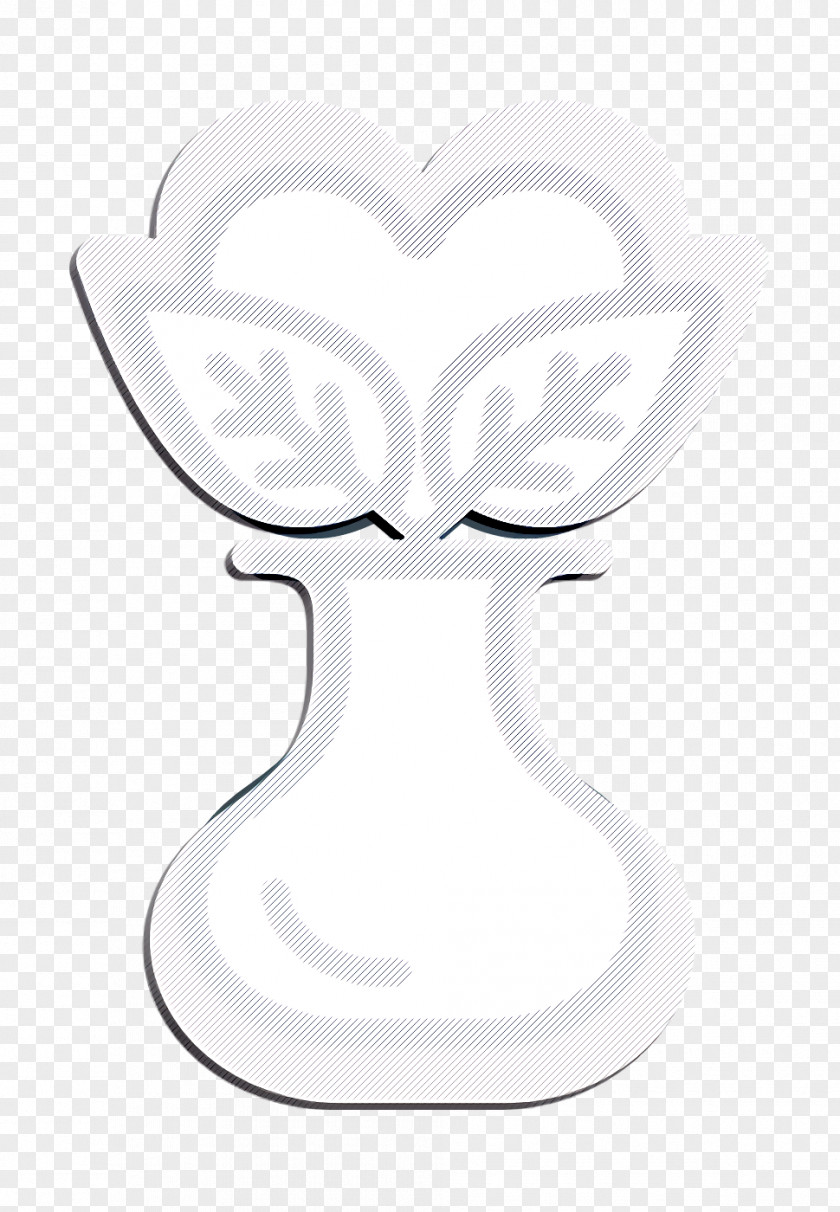 Blackandwhite Logo Flower Icon Heart Vase PNG