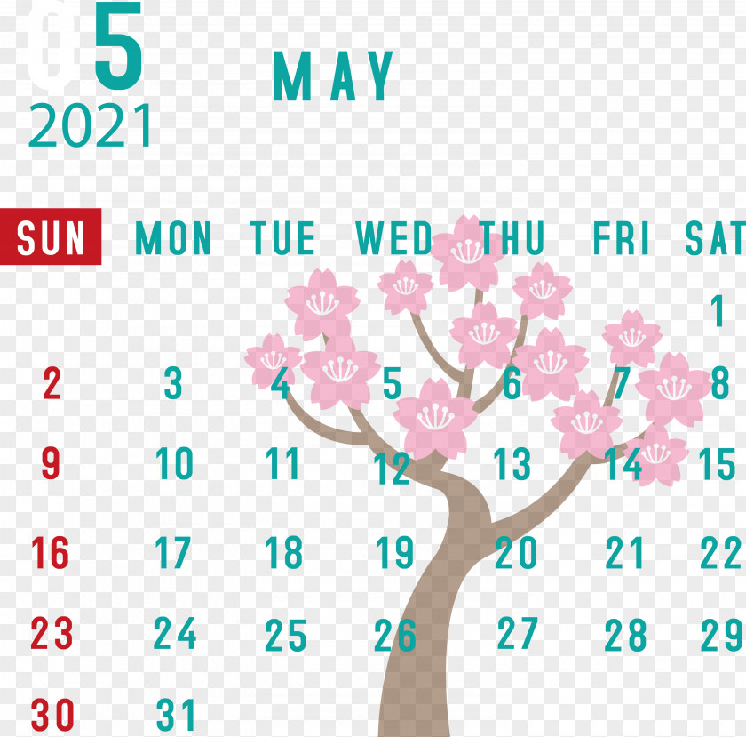 May 2021 Calendar PNG