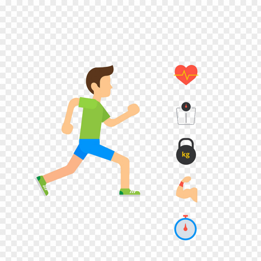 Running Boy Infographic PNG
