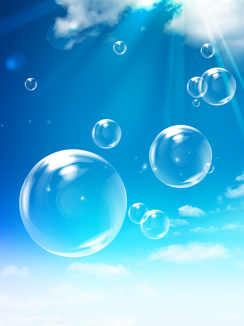 Transparent Bubbles Sun Clouds Psd Heart Wallpaper PNG