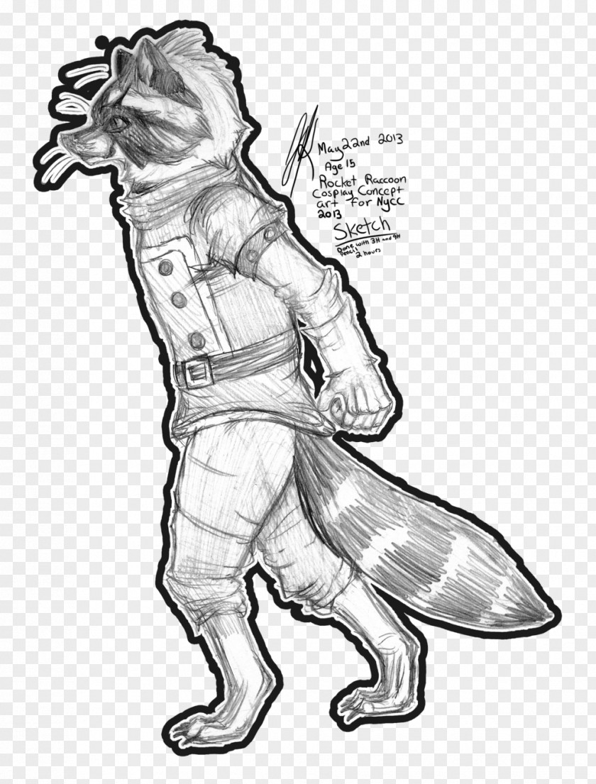 Rocket Raccoon Drawing Art Sketch PNG