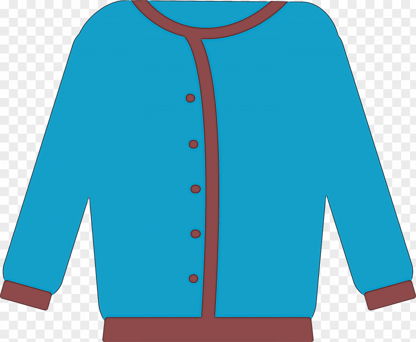 Sleeve Jacket Turquoise Sweater PNG
