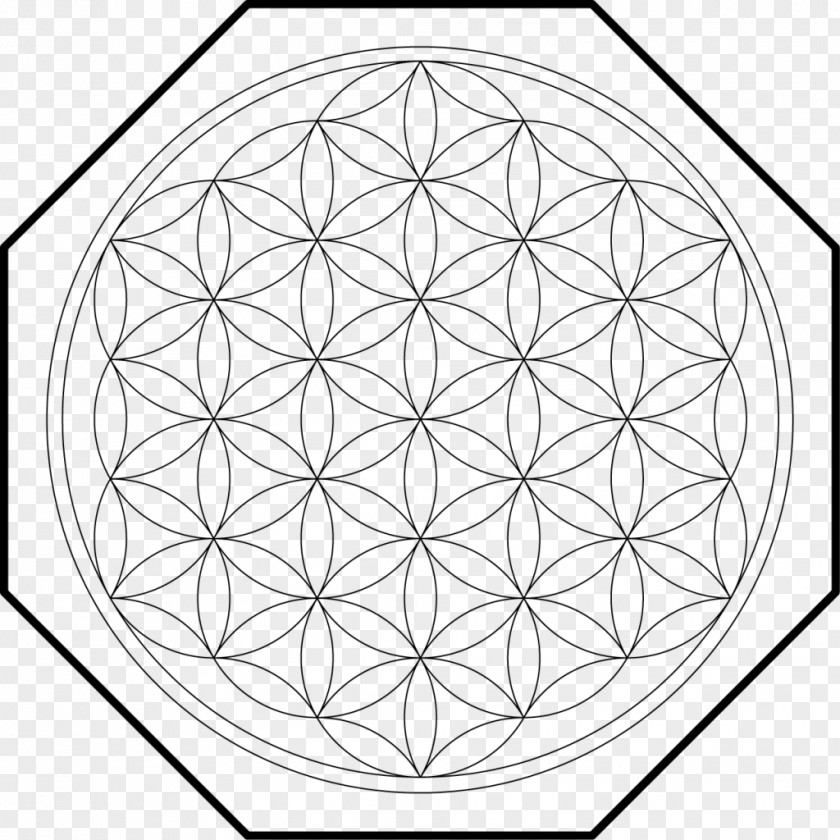 Circle Overlapping Circles Grid Sacred Geometry Metatron's Cube PNG