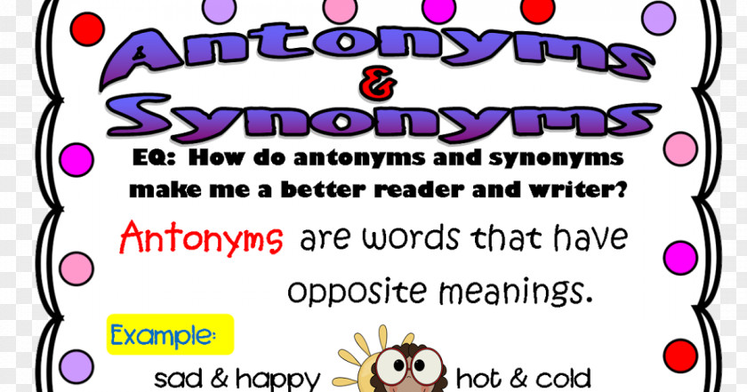 Word Opposite Synonyms And Antonyms Clip Art PNG