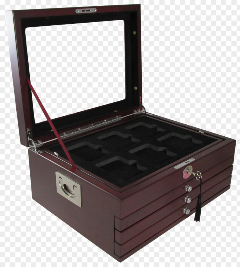 Box Display Case Glass Tray Wood PNG