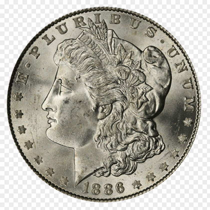 Silver Dollar Eucalyptus Coin Morgan United States Peace PNG