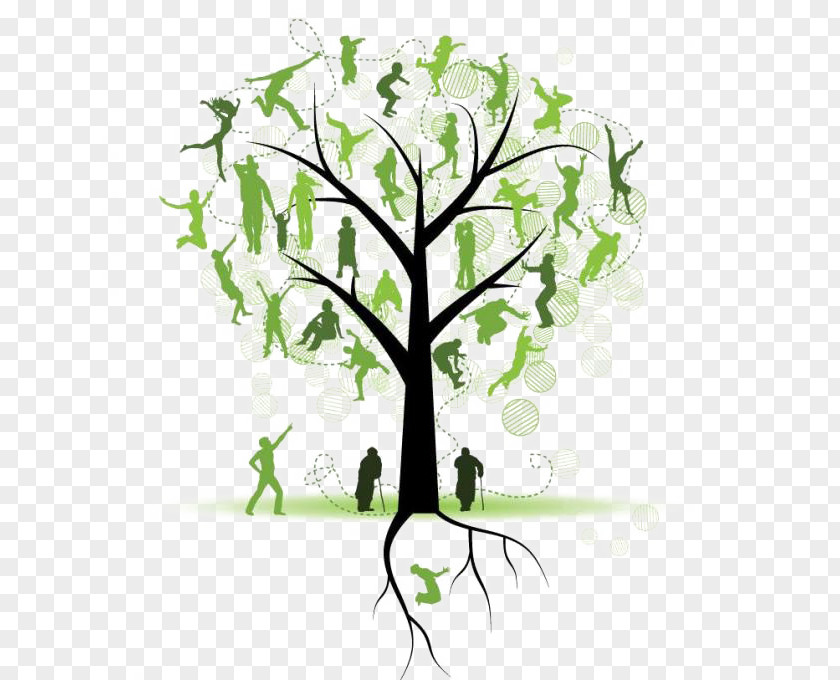 Tree Silhouette Family Genealogy Clip Art PNG
