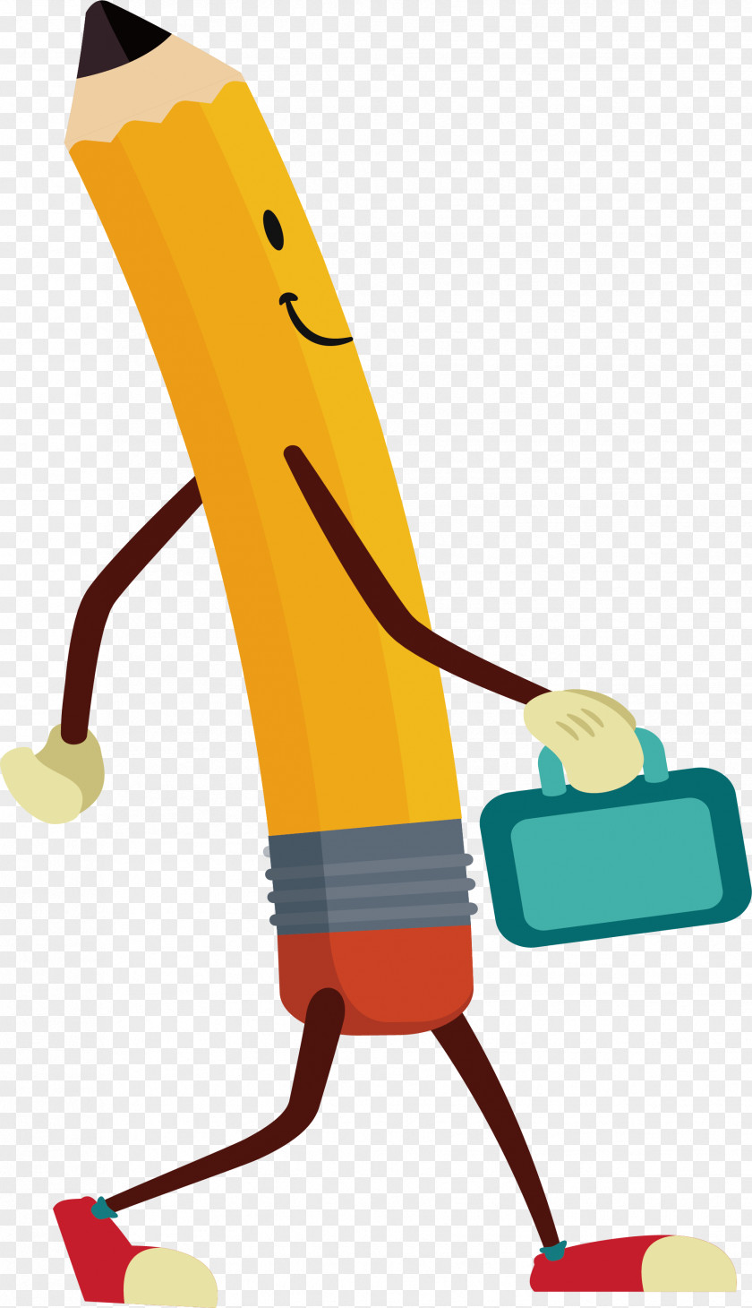 Cartoon Pencil For Walking School PNG