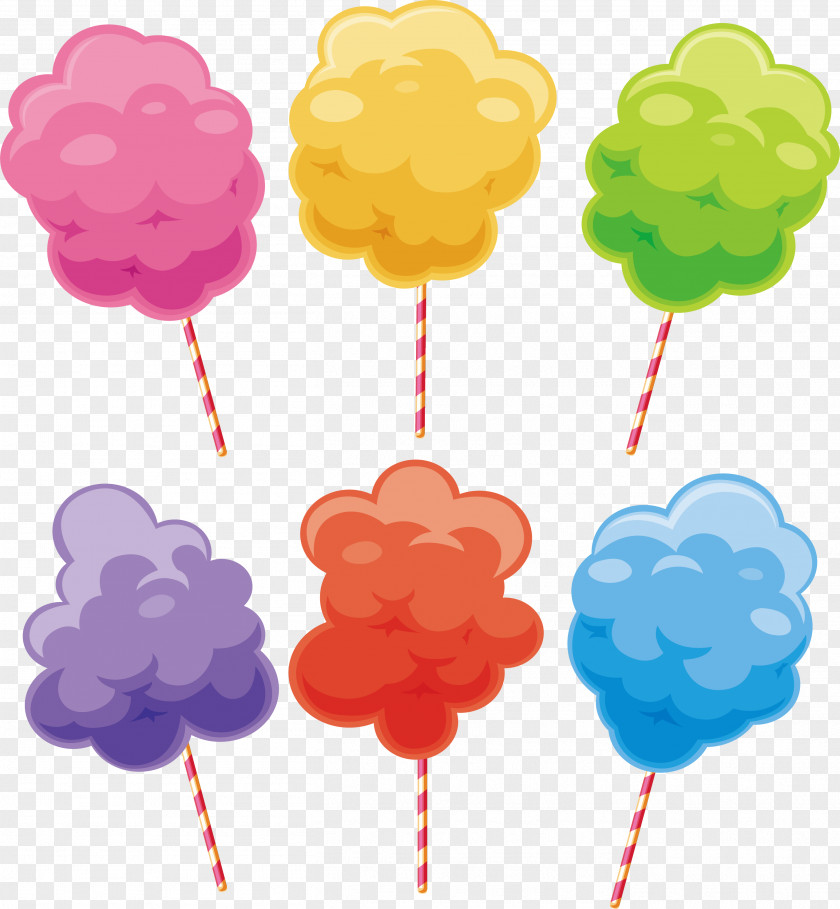 Colorful Cotton Candy Sugar PNG