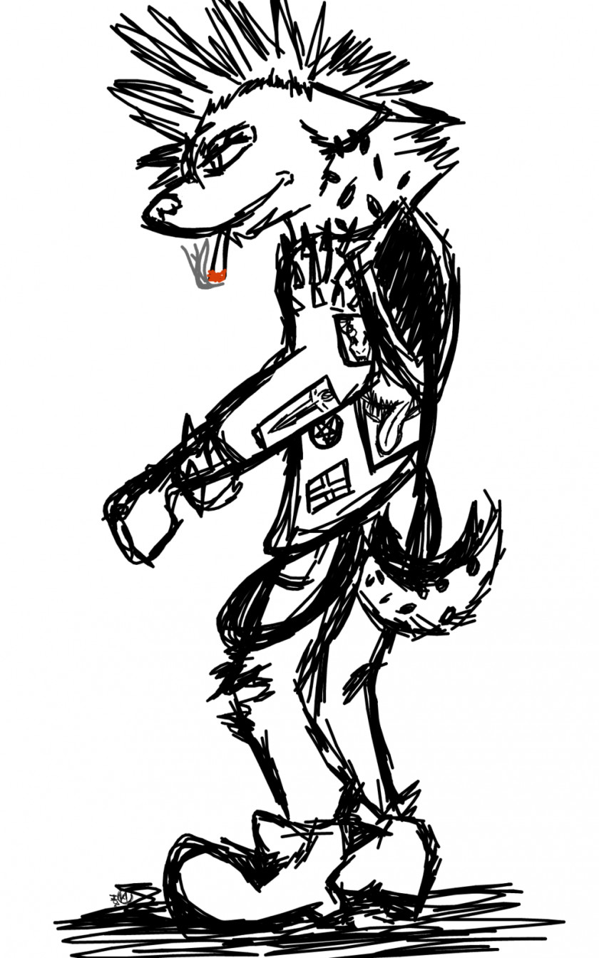 Hyena Art Drawing Punk Rock Sketch PNG