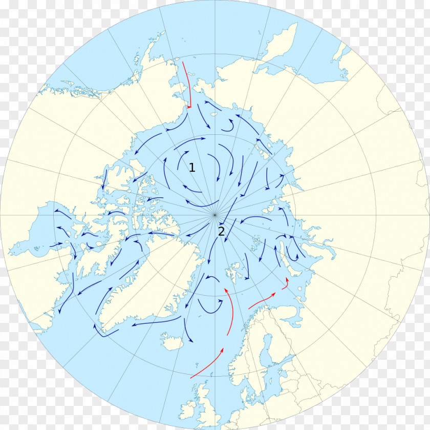 Map Arctic Ocean Circle Current PNG