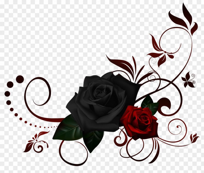 Rose Border Black Flower Clip Art PNG