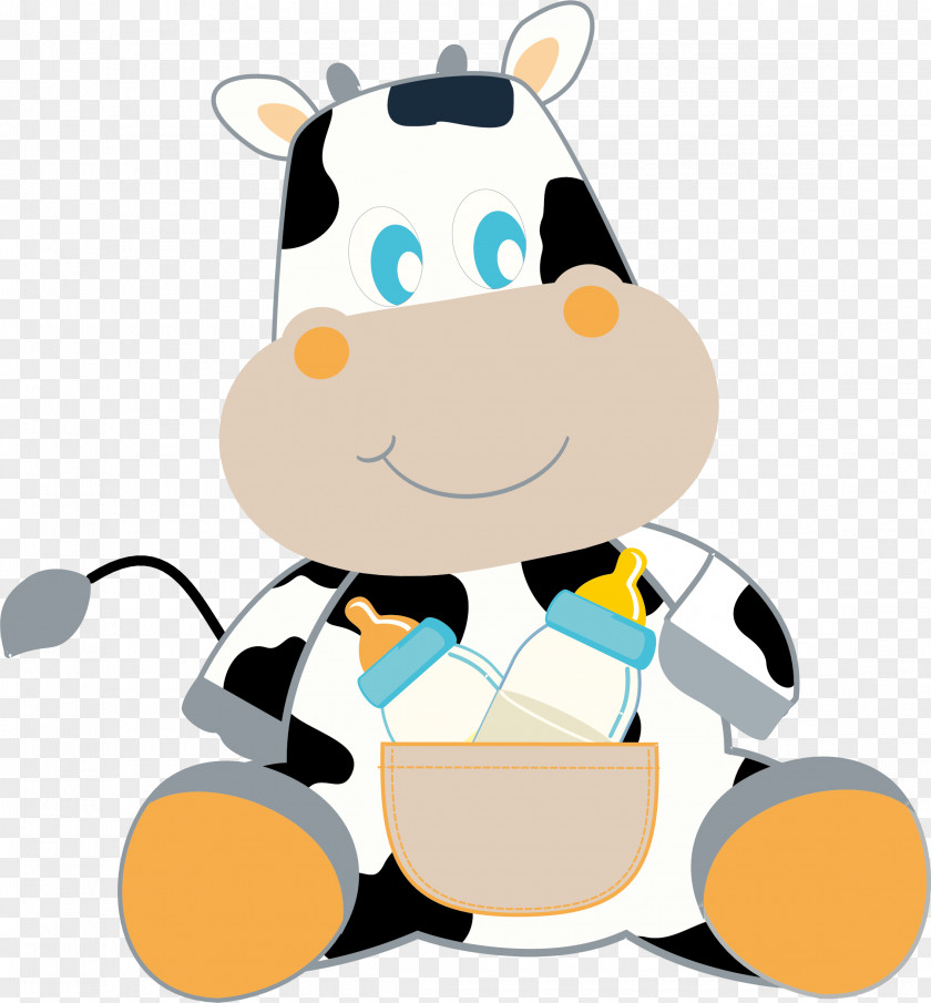 Vector Cute Little Cow Dairy Cattle Clip Art PNG