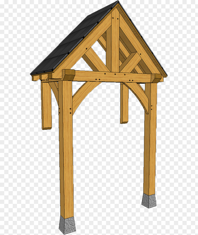Wood King Post Truss Timber Framing Shed PNG