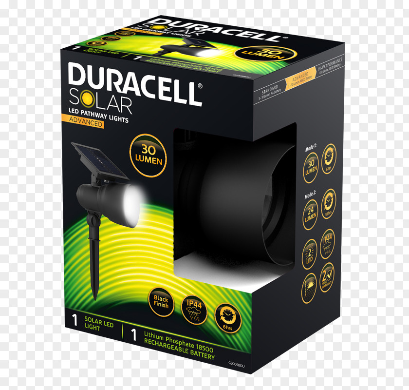 Duracell Flashlights Solar Security Light Light-emitting Diode GL044CBDU Pathway 15 Lumens PNG