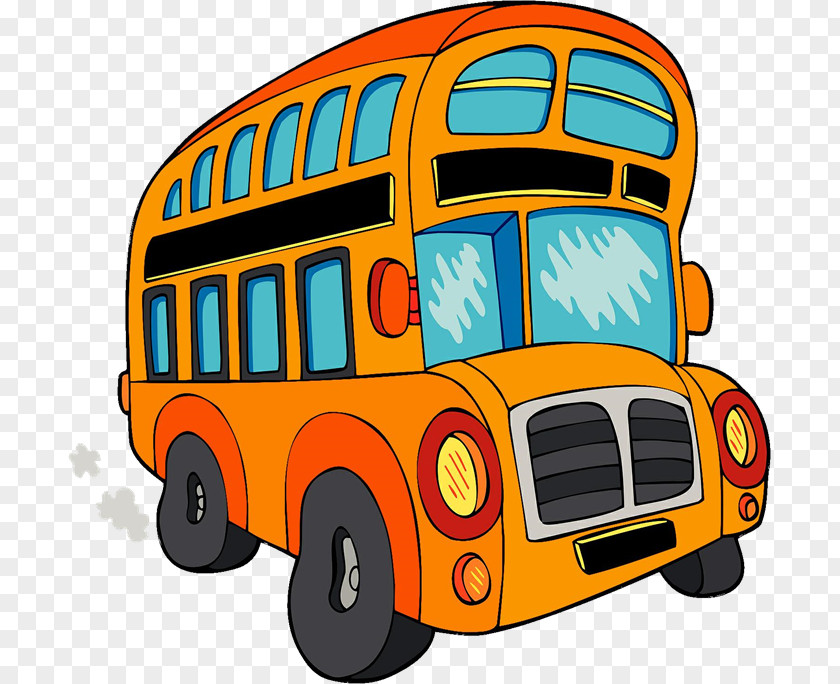 Model Car Cartoon School Bus PNG