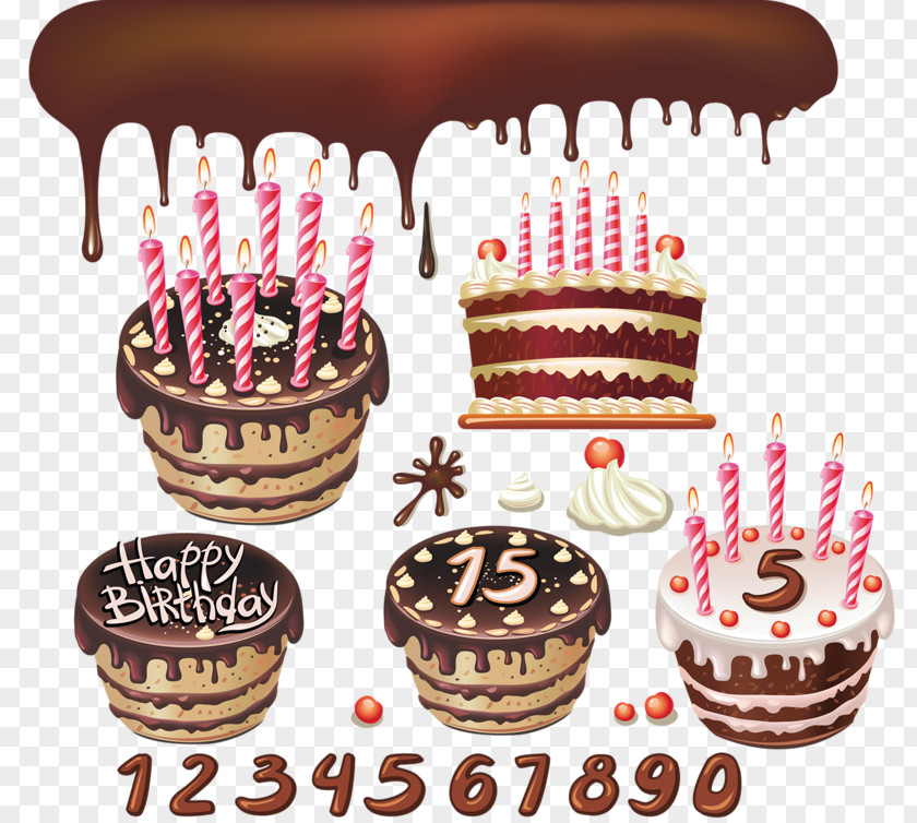 Chocolate Cake Birthday Cupcake PNG