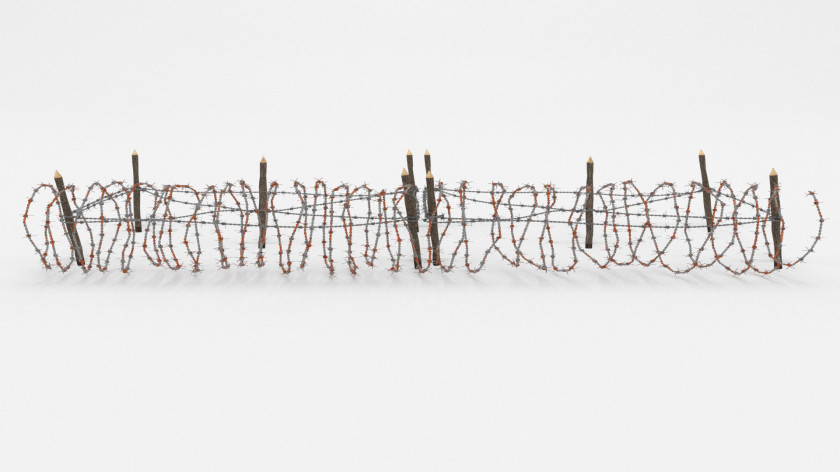 Barbwire Barbed Wire Fence Obstacle 3D Modeling PNG