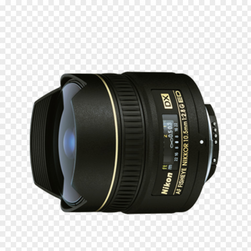 Camera Lens Nikon AF-S DX Nikkor 35mm F/1.8G AF Fisheye-Nikkor 10.5mm F/2.8G ED Fisheye PNG