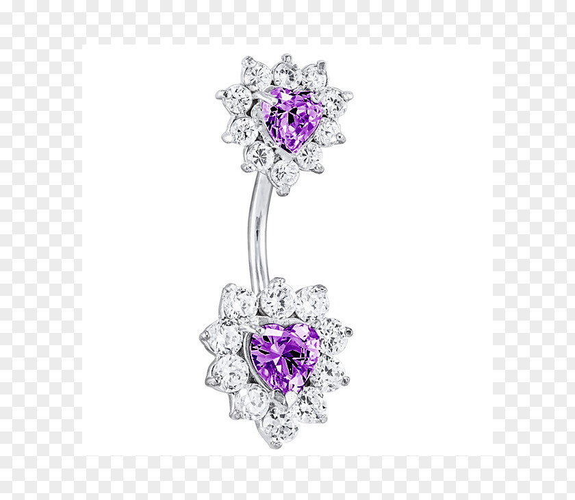 Purple Amethyst Brooch Body Jewellery PNG