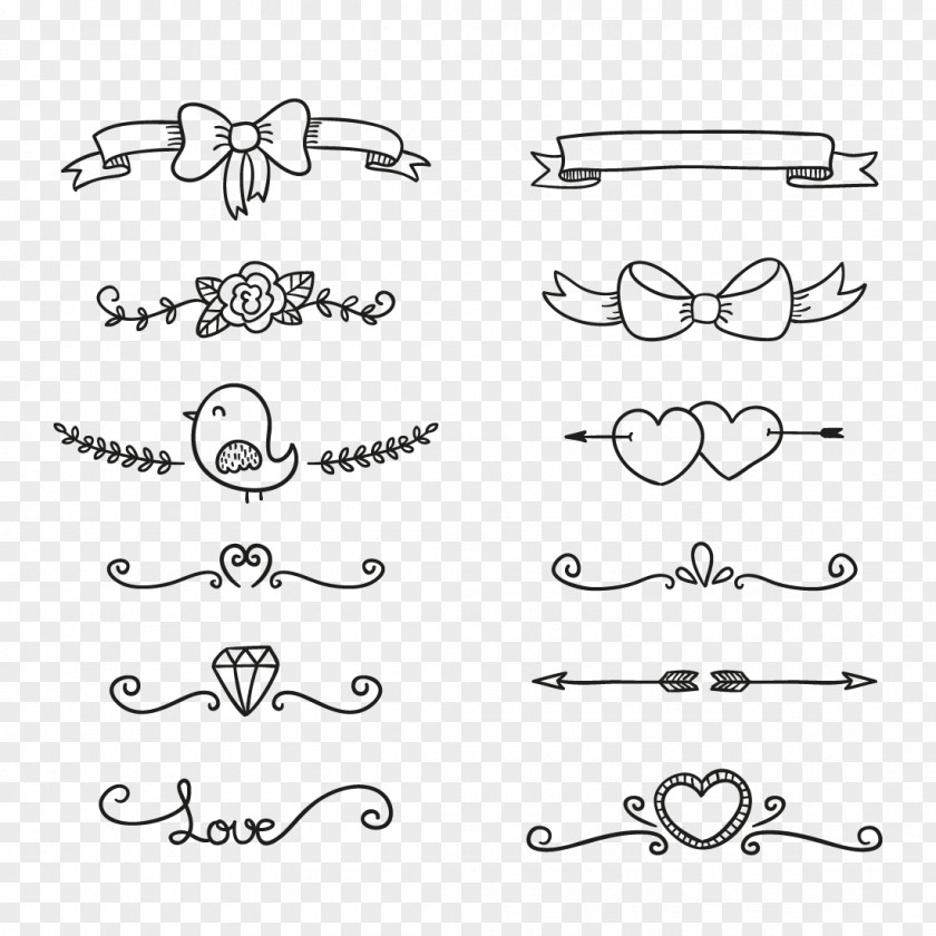 Bowknot Ornament Drawing Doodle Image Art Lettering PNG