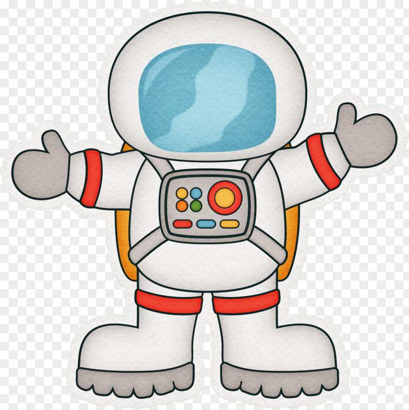 Pretty Cartoon Robot Astronaut Outer Space Clip Art PNG