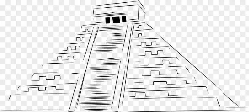 Pyramid Sketch Drawing Black And White PNG