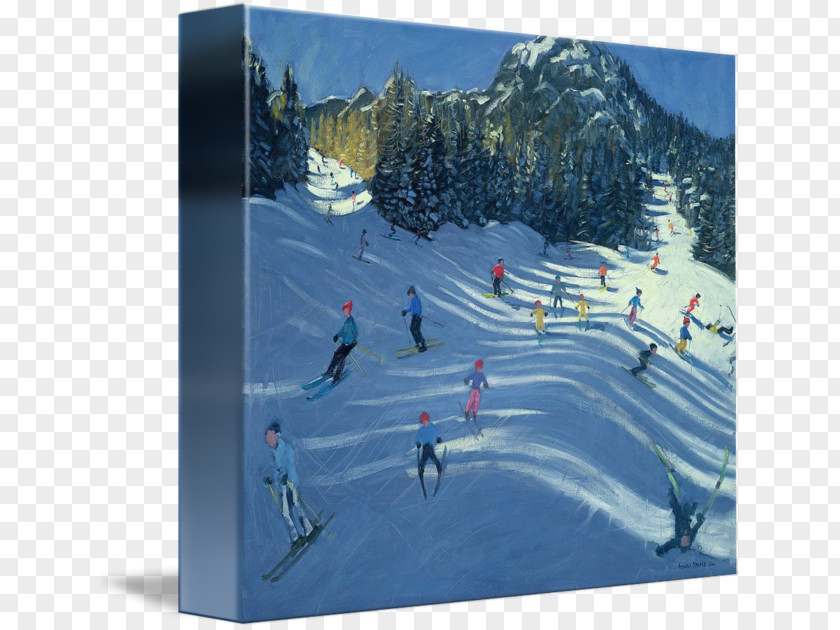 Slopes Painting Canvas Print Skiing Sport PNG