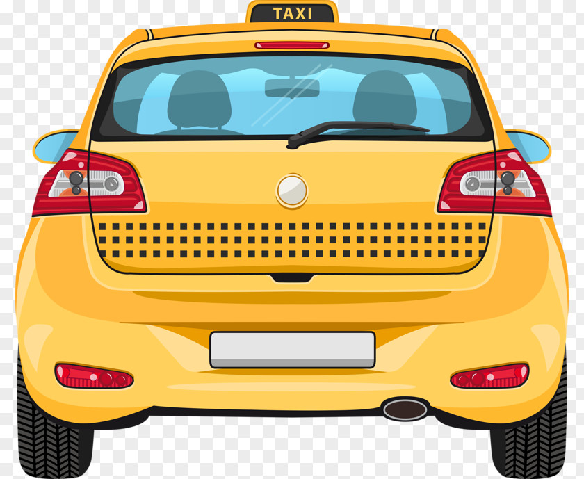 Yellow Taxi Car Euclidean Vector Illustration PNG