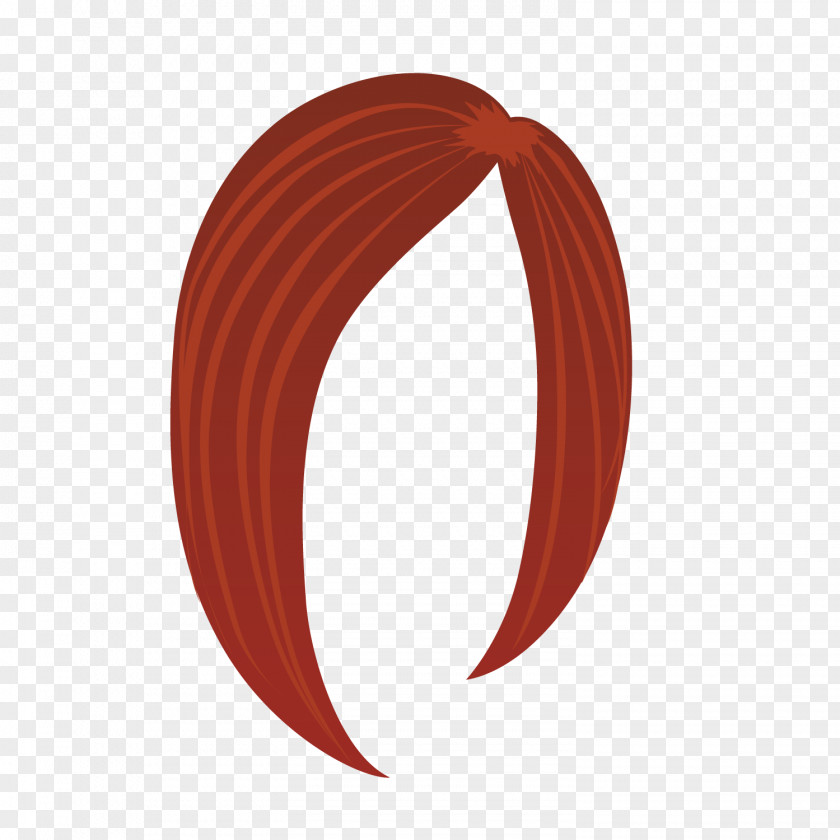 Brown Red Salad Woman Wig PNG